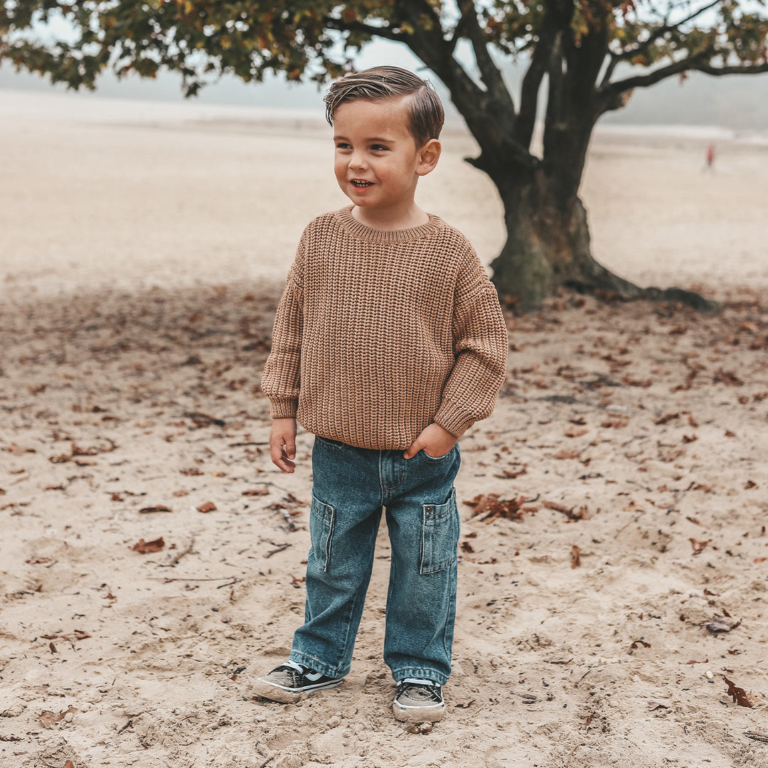 Your Wishes Knit Chunky Sweater Chipmunk - Kindertrui Bruin 4
