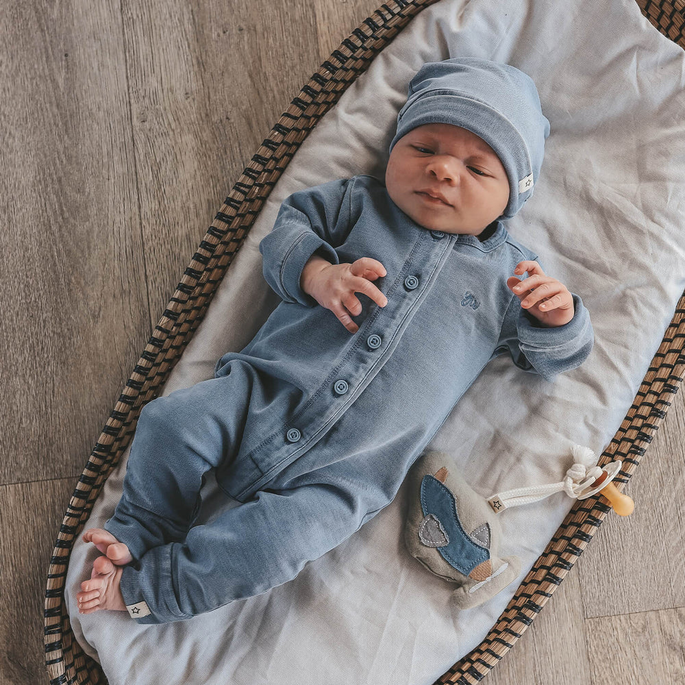 Your Wishes Knitted Denim Onesie - Boxpakje - Blauw 2