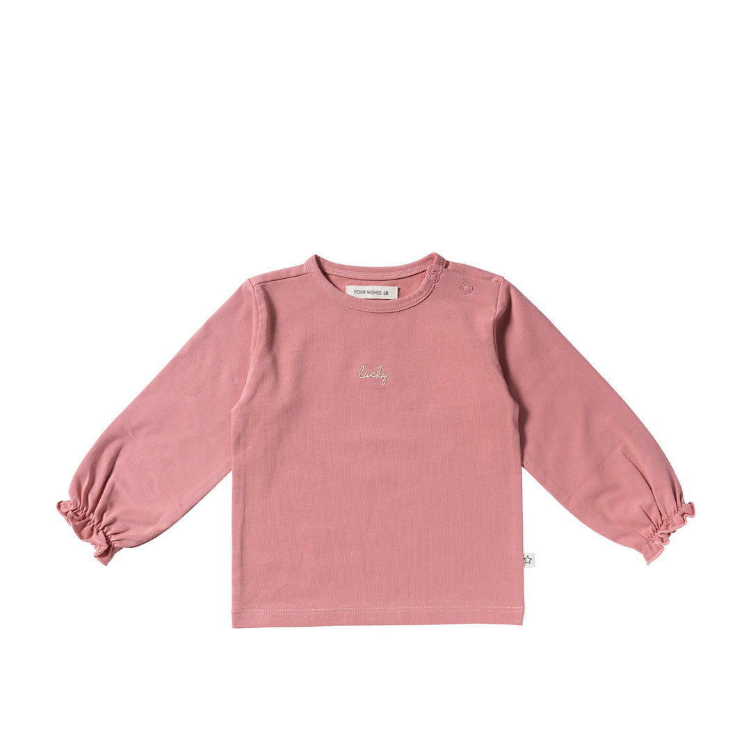 Your Wishes Lucky Romance Longsleeve - Newborn Shirt - Roze 1