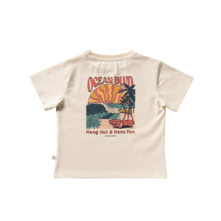 Your Wishes Ocean BLVD Oversized Tee - Jongens Shirt - Ecru 4