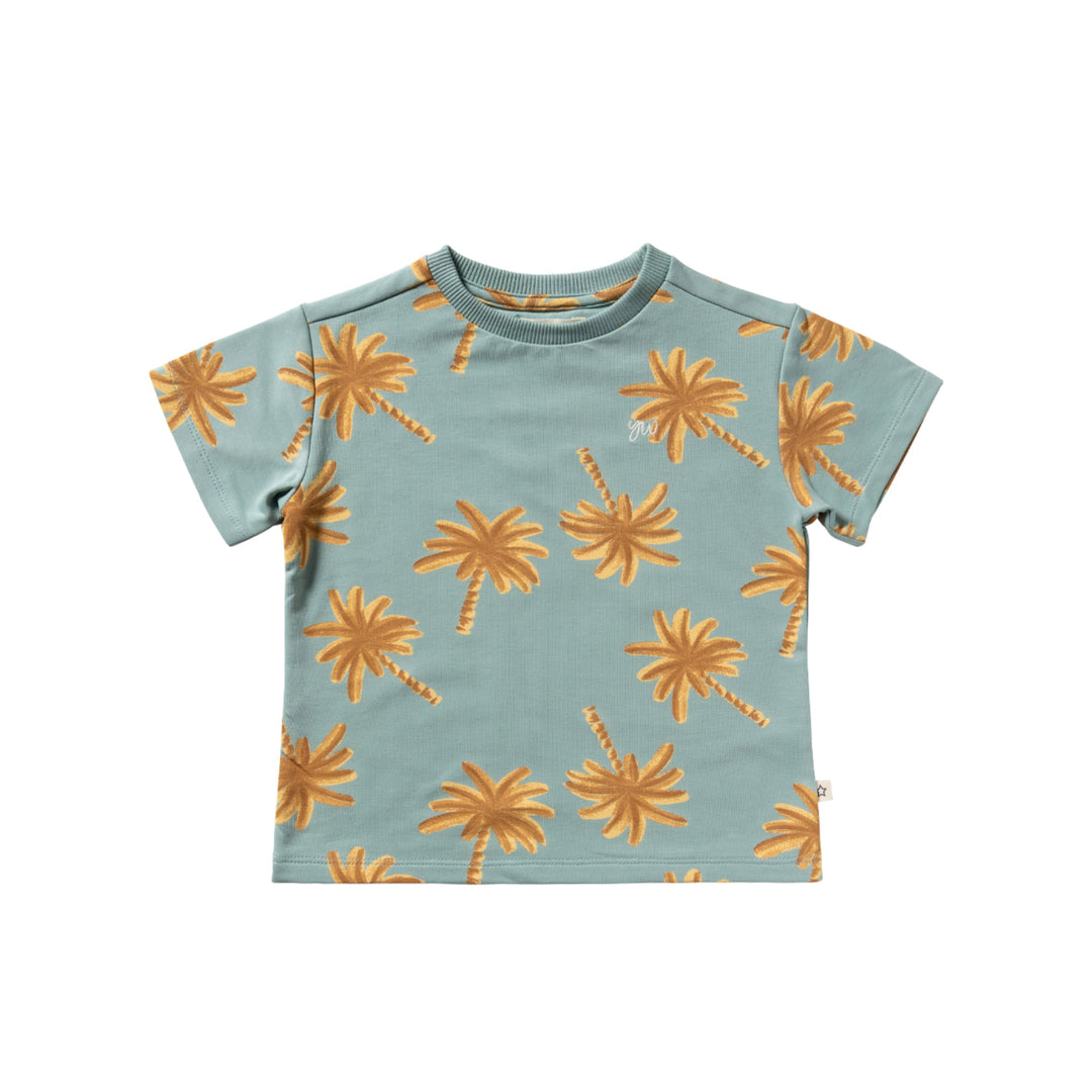 Your Wishes Palms Oversized Tee - Jongens Shirt - Blauw 1