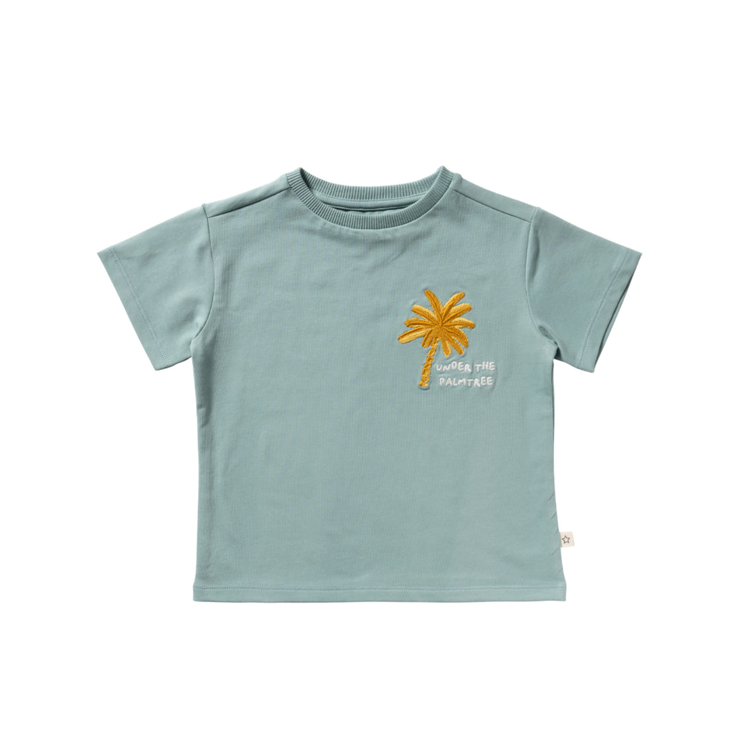 Your Wishes Palmtrees Oversized Tee - Jongens Shirt - Blauw 1