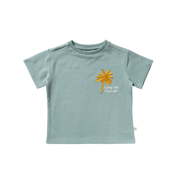 Your Wishes Palmtrees Oversized Tee - Jongens Shirt - Blauw 1