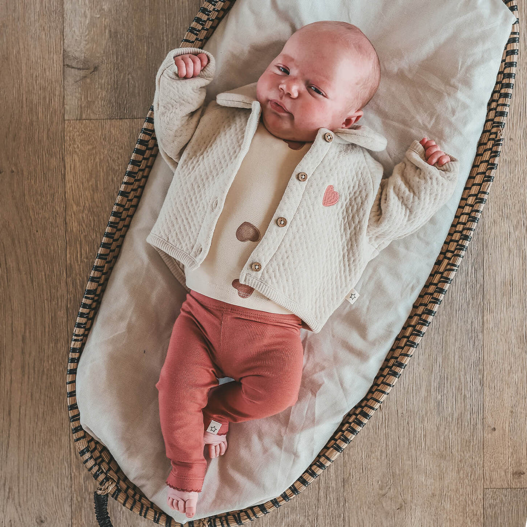 Your Wishes Quilted Jersey Cardigan - Newborn Vest - Ecru 2