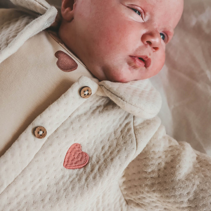 Your Wishes Quilted Jersey Cardigan - Newborn Vest - Ecru 3