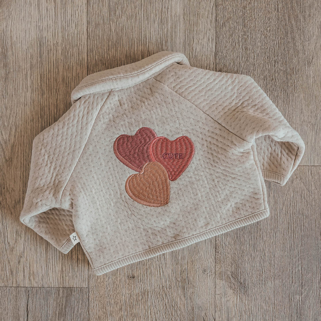 Your Wishes Quilted Jersey Cardigan - Newborn Vest - Ecru 4