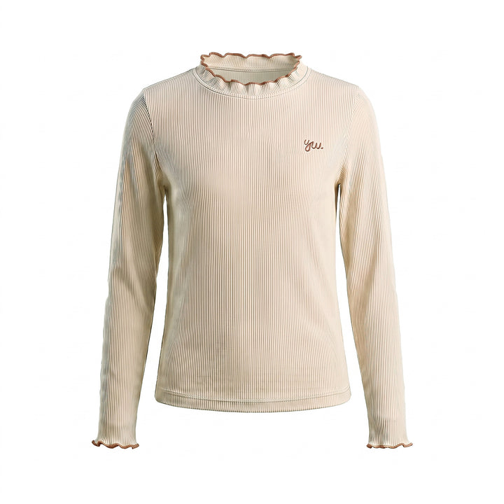 Your Wishes Rib Jersey Longsleeve - Meisjes Shirt - Ecru 1