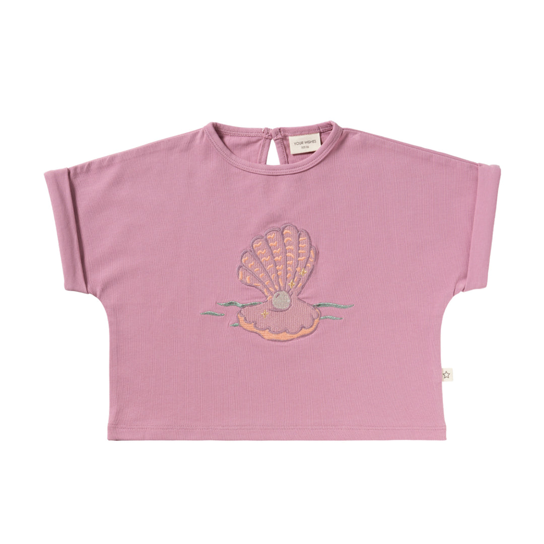 Your Wishes Single Jersey Wide Tee - Meisjes Top - Paars 1