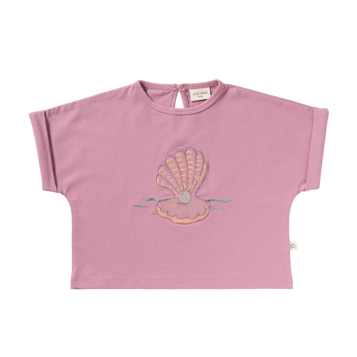 Your Wishes Single Jersey Wide Tee - Meisjes Top - Paars 1