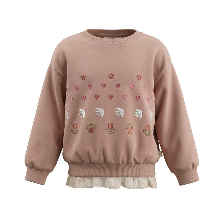 Your Wishes Solid Sweater Tulip - Meisjes Sweater - Taupe 1