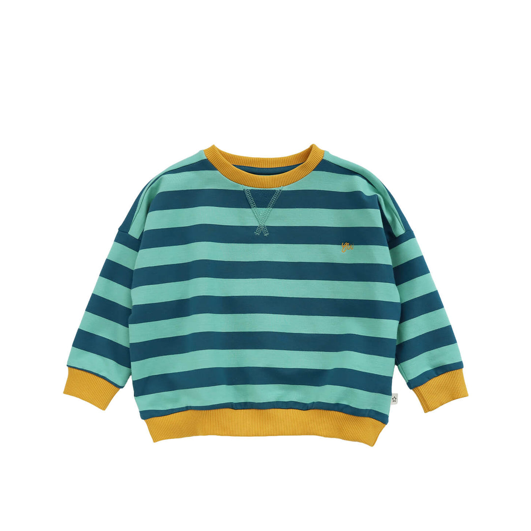 Your Wishes Stripe French Knit Sweater Corsair - Kindertrui 1