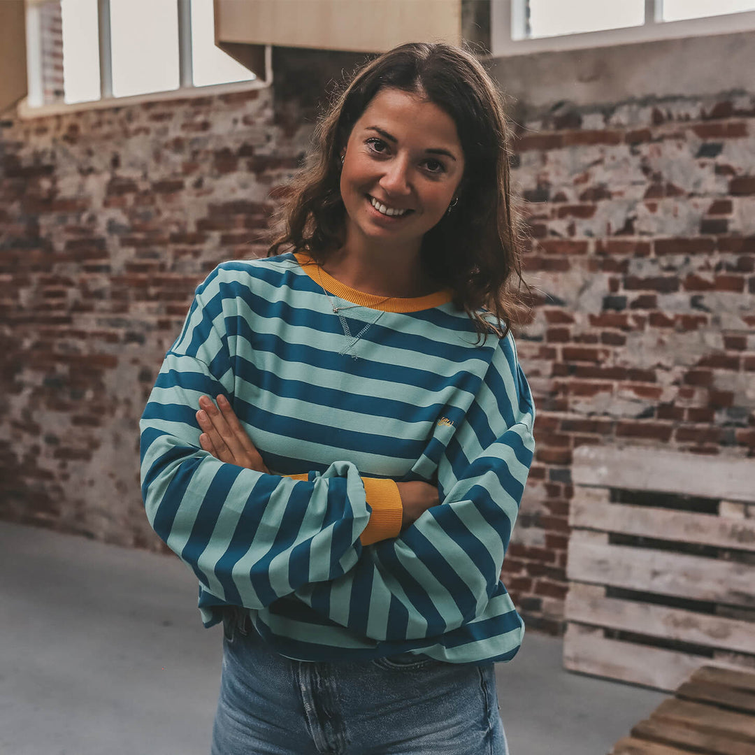 Your Wishes Stripe French Knit Sweater Mom Corsair Mamatrui 3