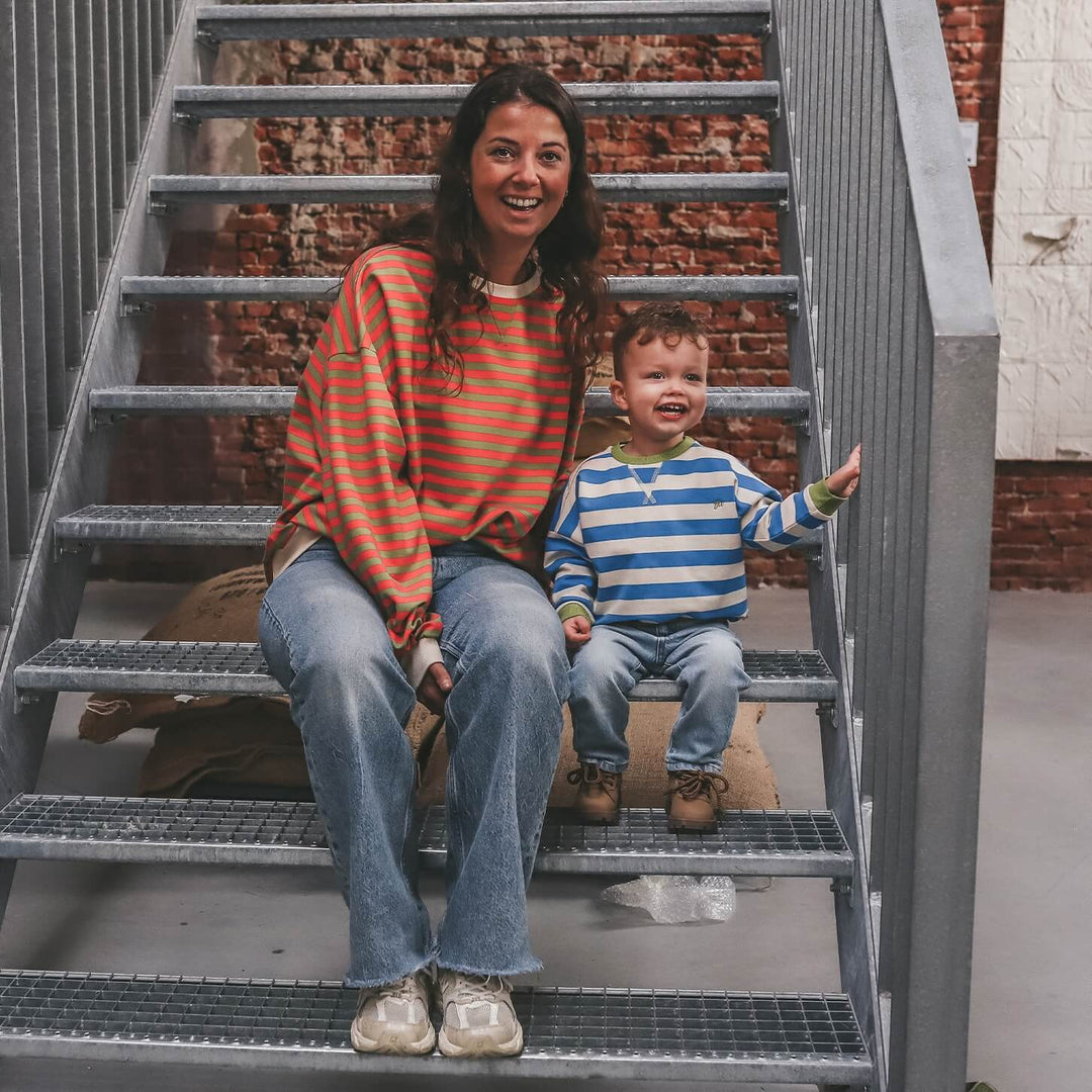 Your Wishes Stripe French Knit Sweater Mom Mosstone Mamatrui 5