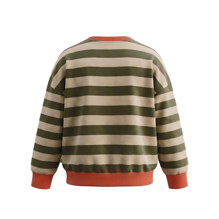 Your Wishes Stripe French Knit Sweater Olivine - Jongenstrui 3