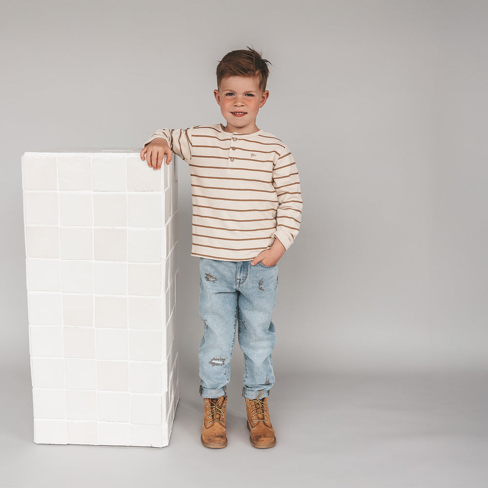 Your Wishes Stripe Terry Relaxed Granddad Longsleeve 2