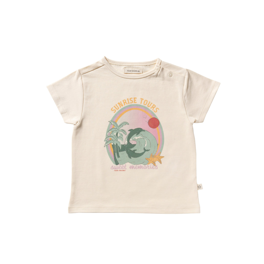 Your Wishes Sunrise Tours Shortsleeve - Meisjesshirt - Ecru 1