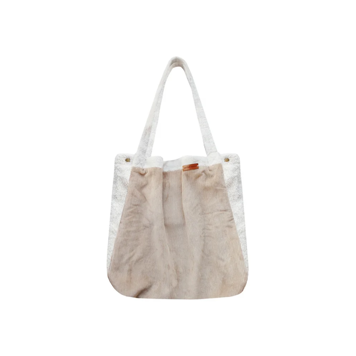 Your Wishes Teddy Cord Mommy Tote Bag - Mama Tas - Taupe1