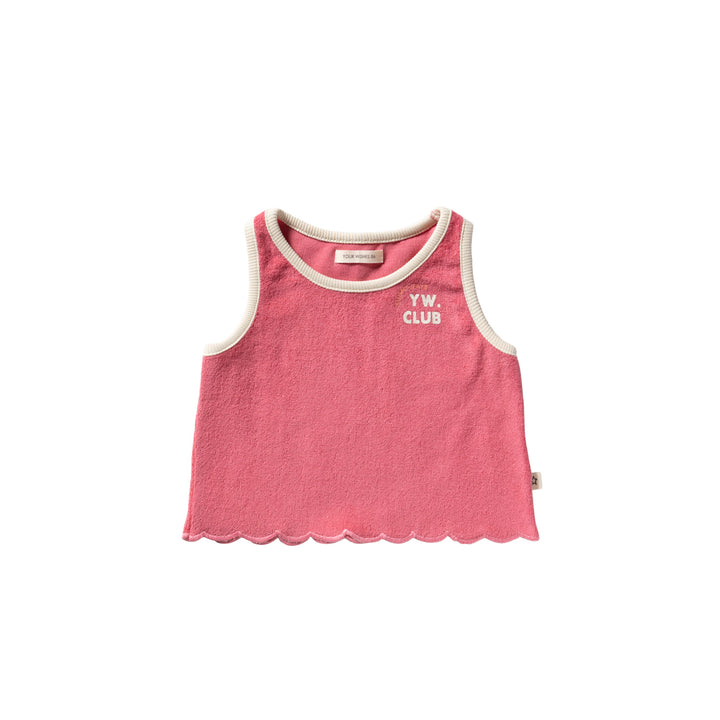 Your Wishes Terry Singlet - Meisjes Badstof Top - Roze 1