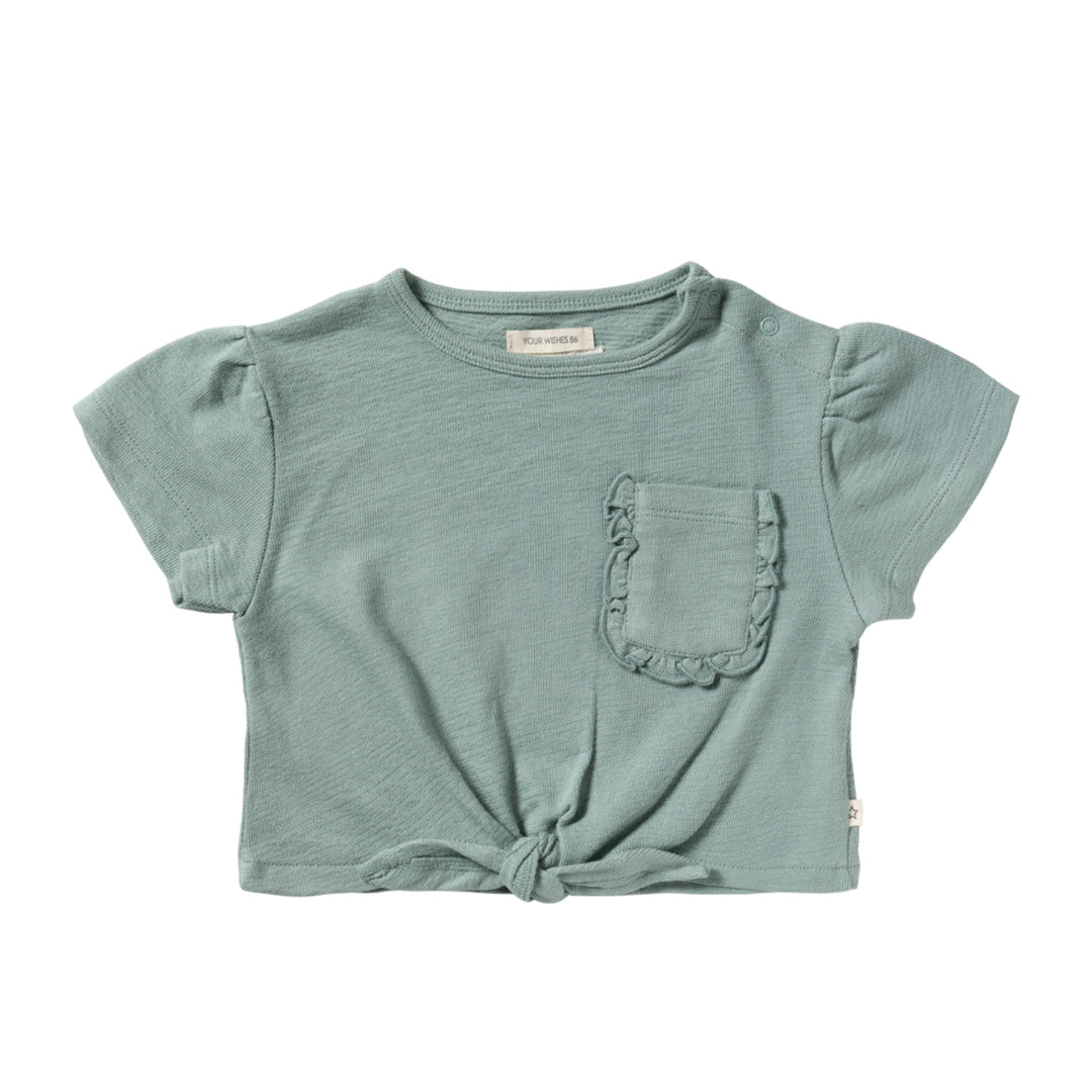 Your Wishes Textured Jersey Front Tie Shirt - Meisjes Top 1