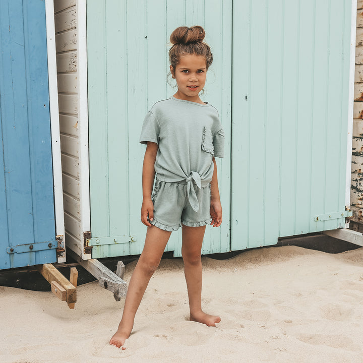 Your Wishes Textured Jersey Ruffle Shorts - Meisjes Short 2