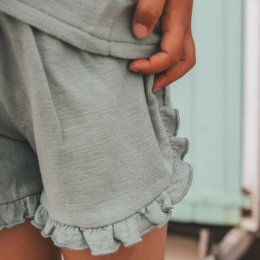 Your Wishes Textured Jersey Ruffle Shorts - Meisjes Short 3