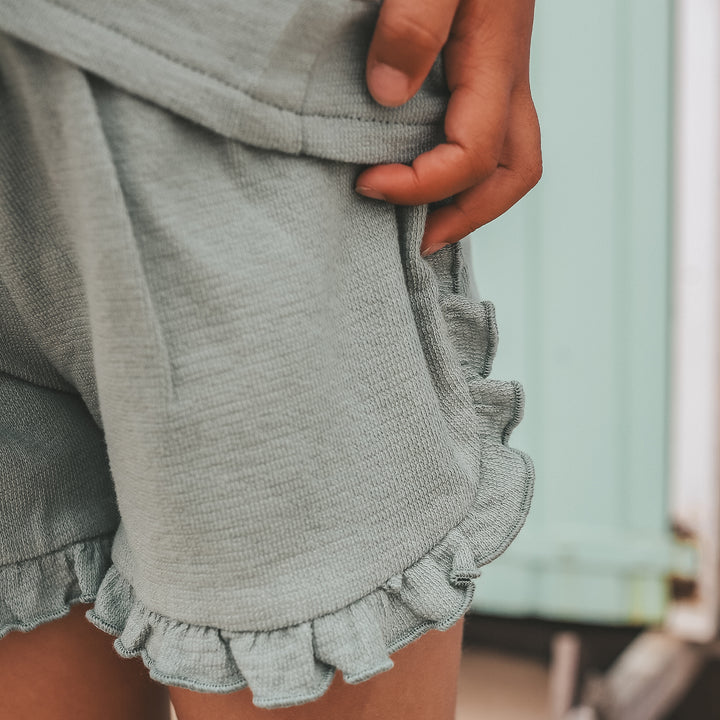 Your Wishes Textured Jersey Ruffle Shorts - Meisjes Short 3