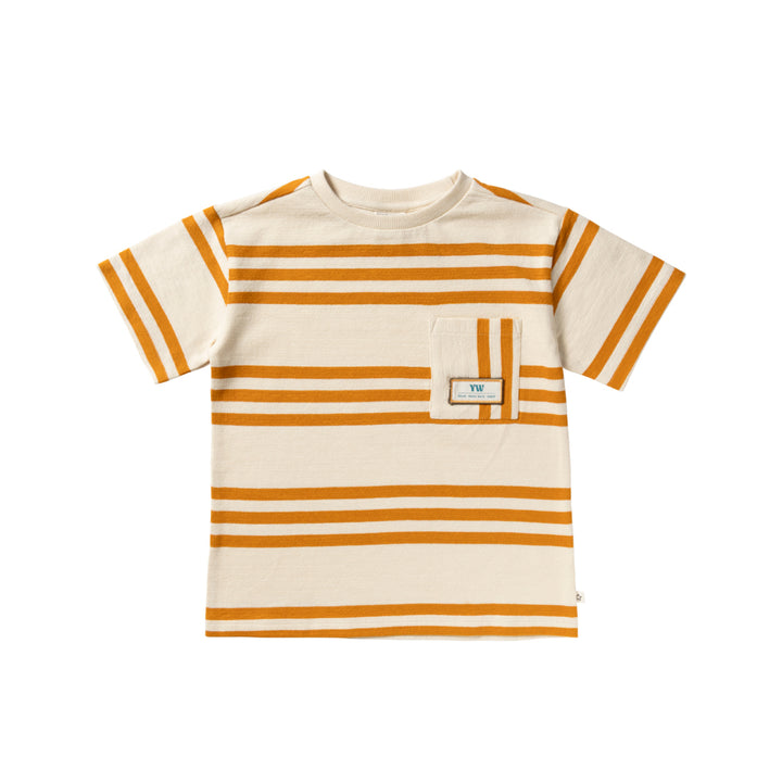 Your Wishes Triad Stripe Oversized Tee - Jongens Shirt Ecru 1