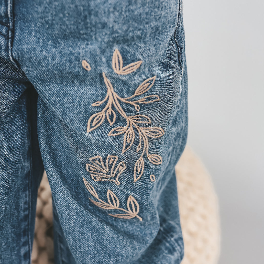 Your Enthic Flower Wide Leg Jeans - Meisjes Broek - Blauw 6