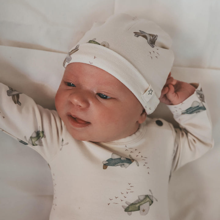 Your Wishes Avion Newborn Hat - Newborn Jongens Mutsje Ecru 2