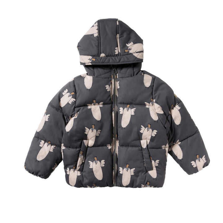 Your Wishes Chicken Puffer Coat- Jongens Winterjas - Grijs 1