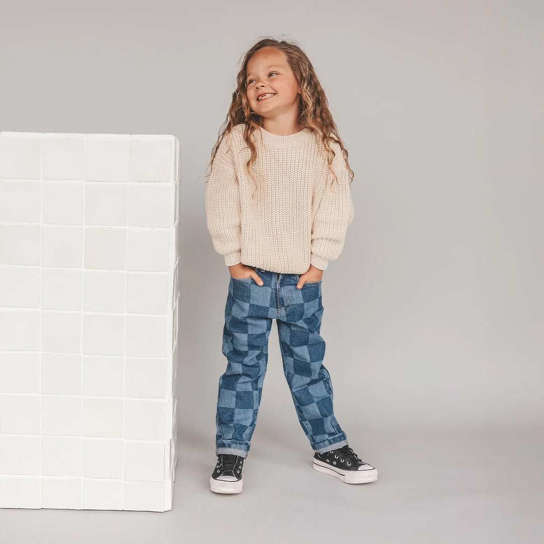 Your Wishes Denim Straight Leg Jeans Check Denim - Broek 3