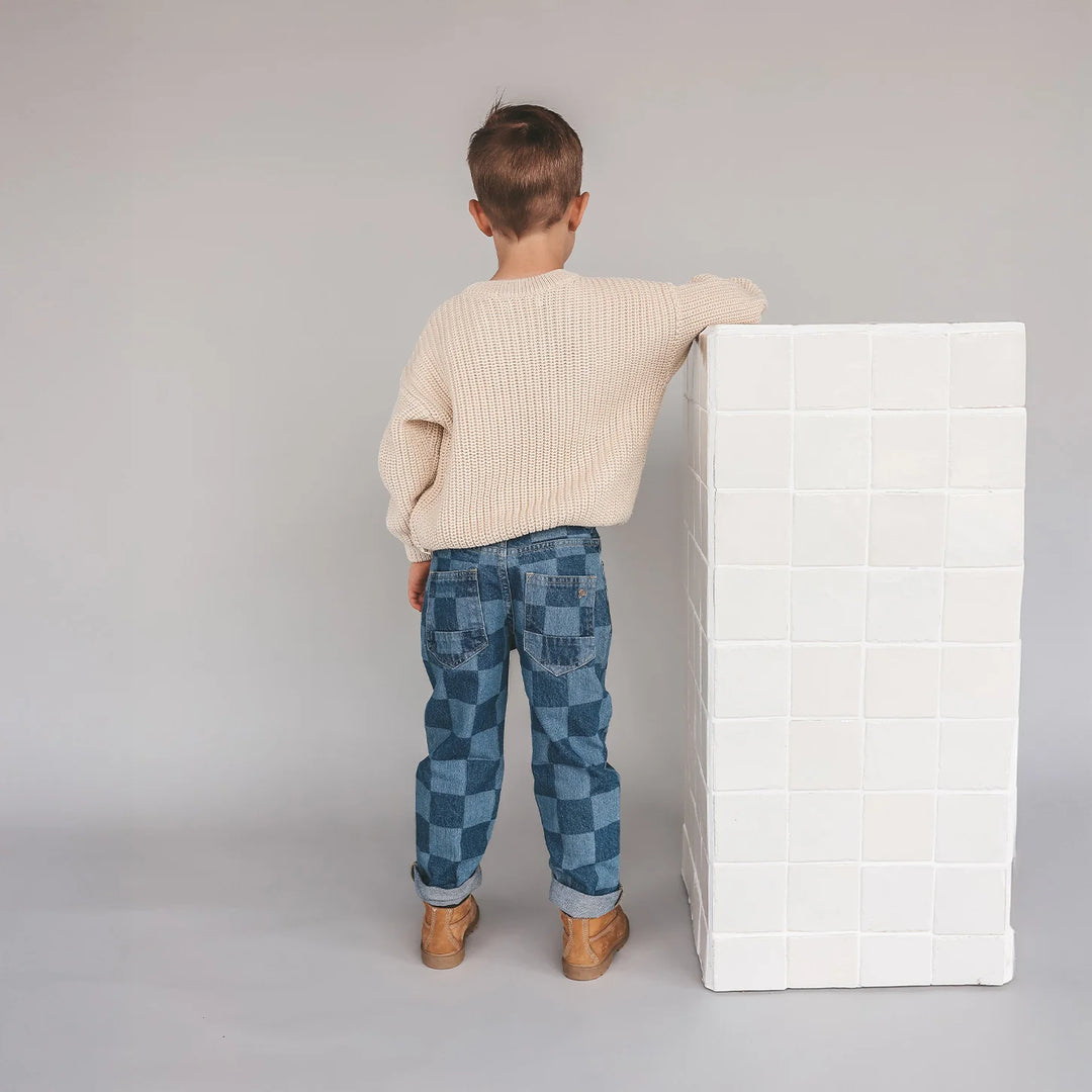 Your Wishes Denim Straight Leg Jeans Check Denim - Broek 4