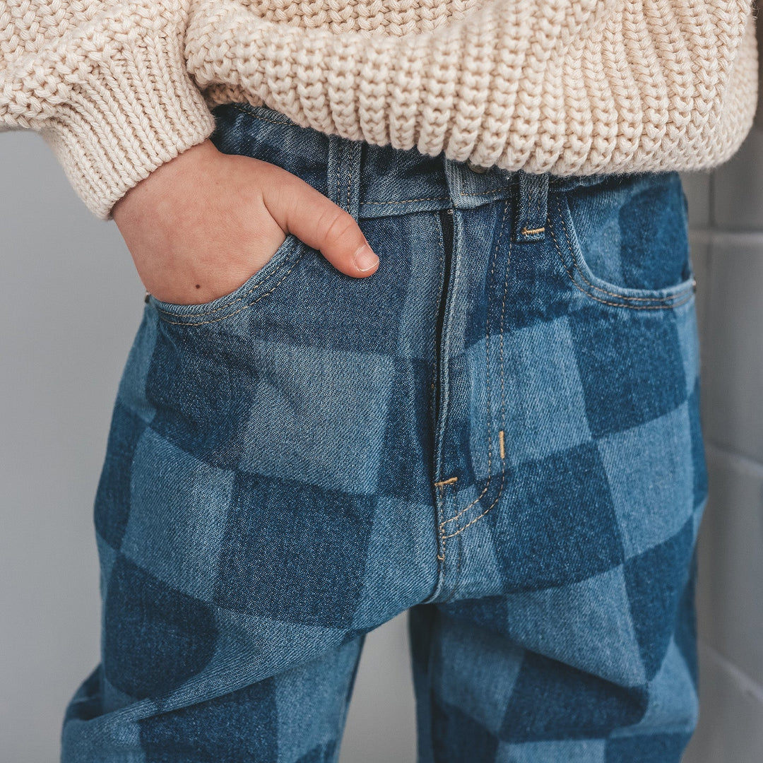 Your Wishes Denim Straight Leg Jeans Check Denim - Broek 5