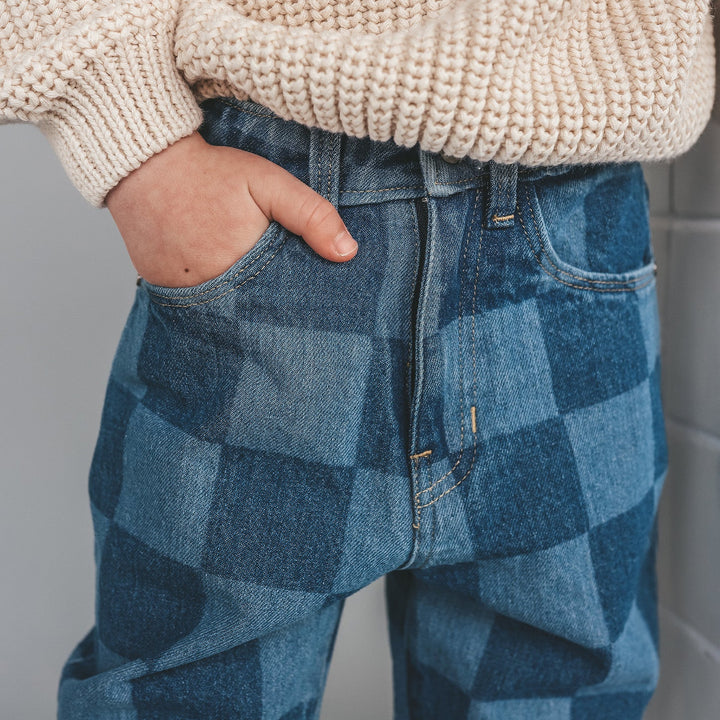 Your Wishes Denim Straight Leg Jeans Check Denim - Broek 5