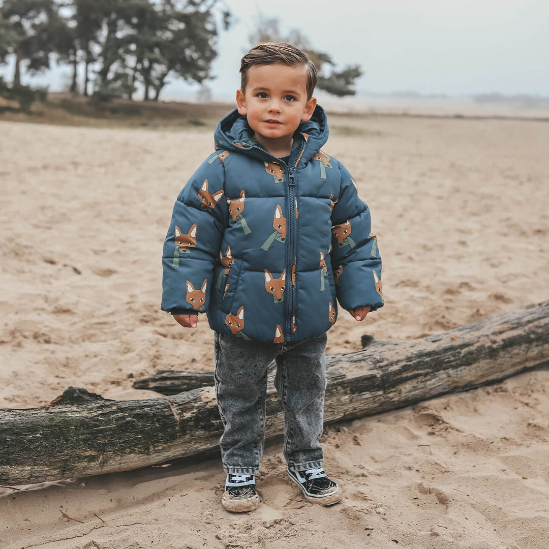 Your Wishes Fox Puffer Coat - Jongens Winterjas - Blauw 2