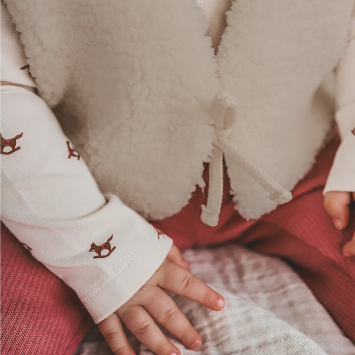 Your Wishes Horse Wrap Cardigan - Newborn Meisjes Shirt Ecru 3