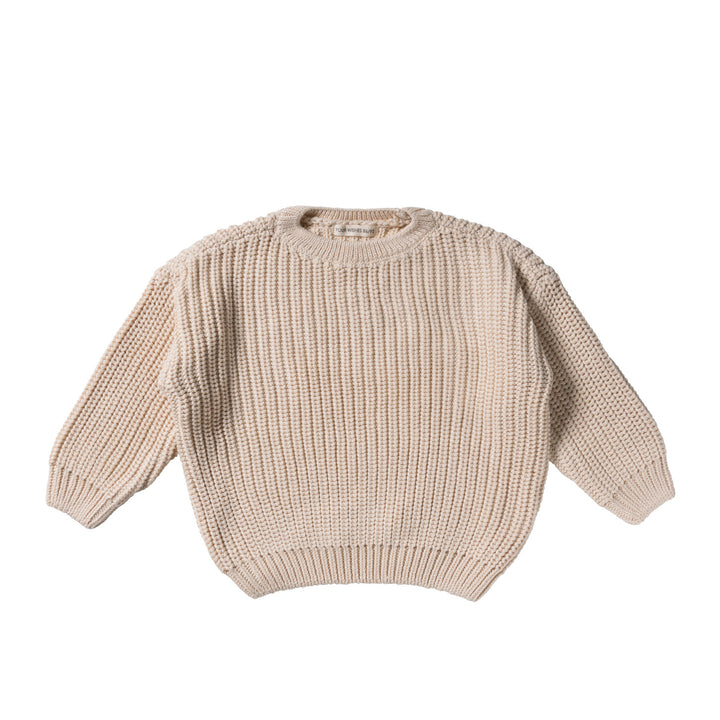  Your Wishes Knit Chunky Sweater Sand - Kindertrui - Ecru 1