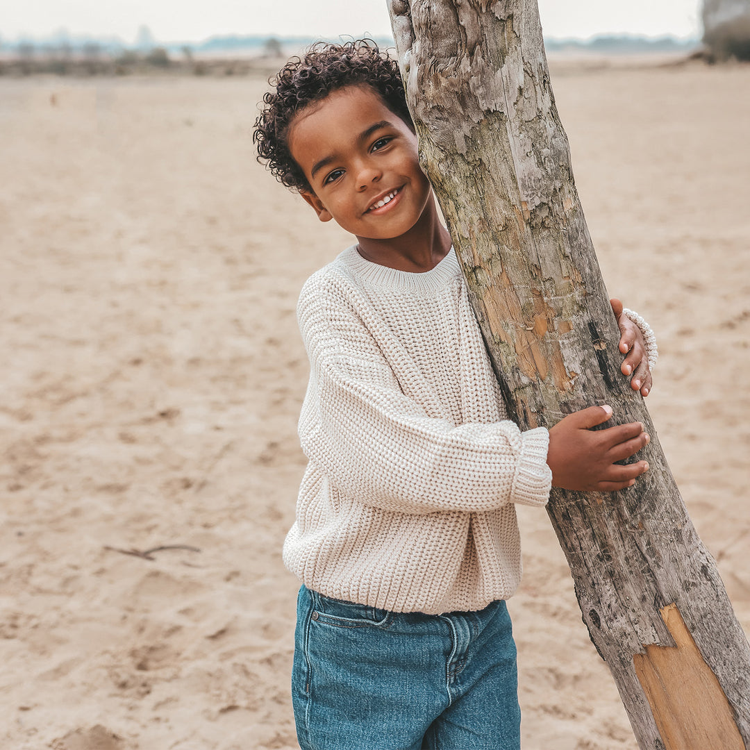 Your Wishes Knit Chunky Sweater Sand - Kindertrui - Ecru 3