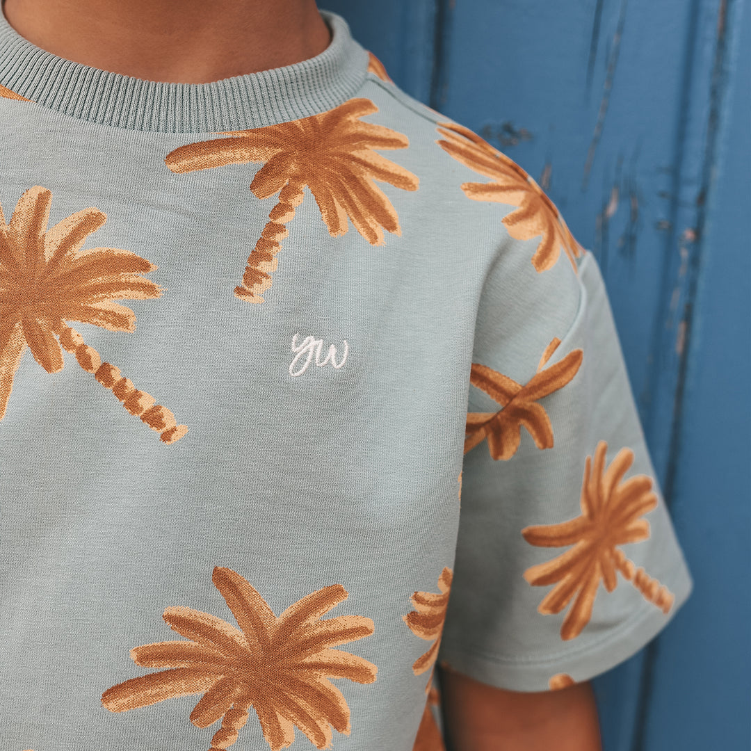 Your Wishes Palms Oversized Tee - Jongens Shirt - Blauw 3