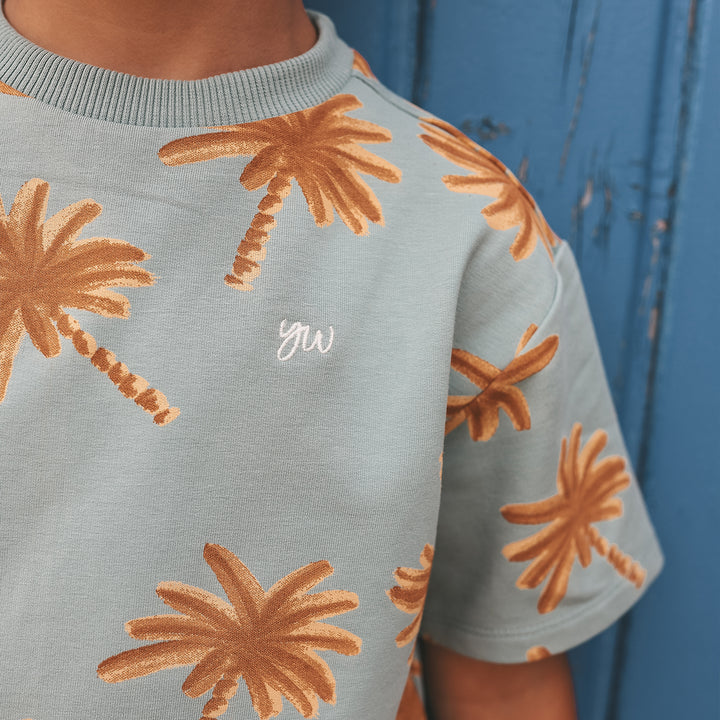 Your Wishes Palms Oversized Tee - Jongens Shirt - Blauw 3