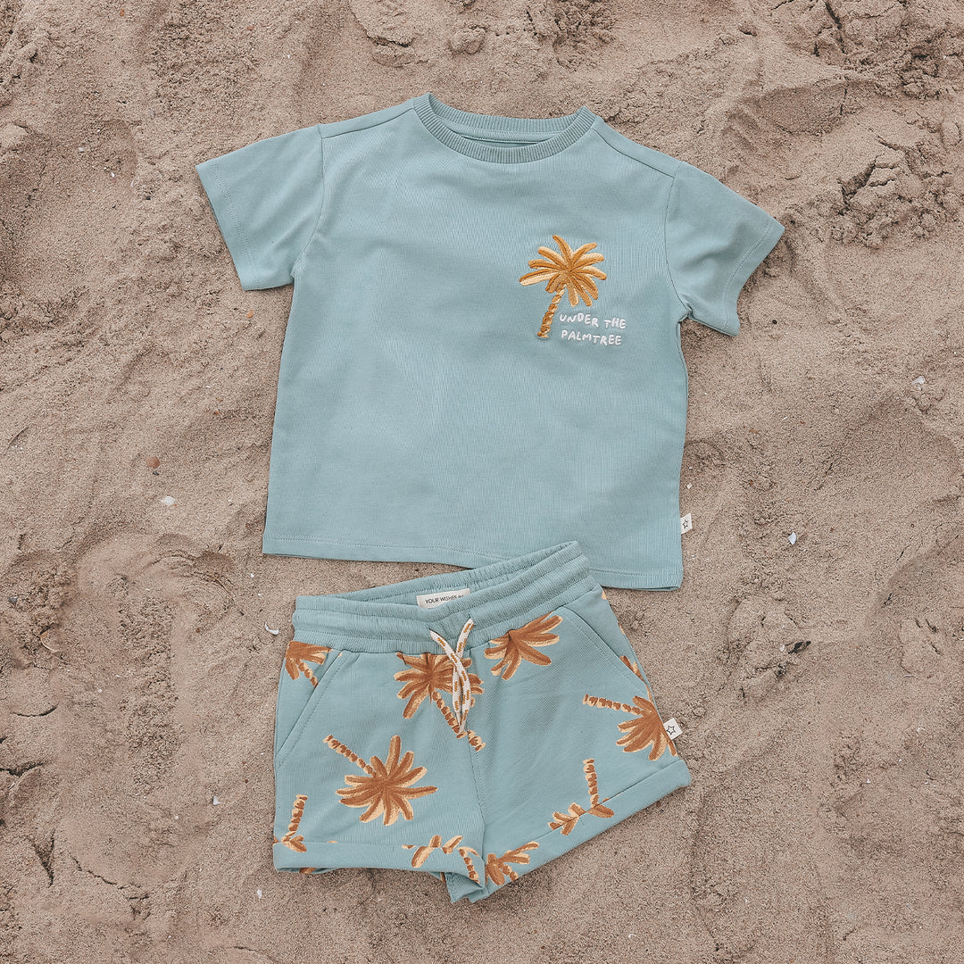 Your Wishes Palms Relaxed Shorts - Jongens Shorts - Blauw 3