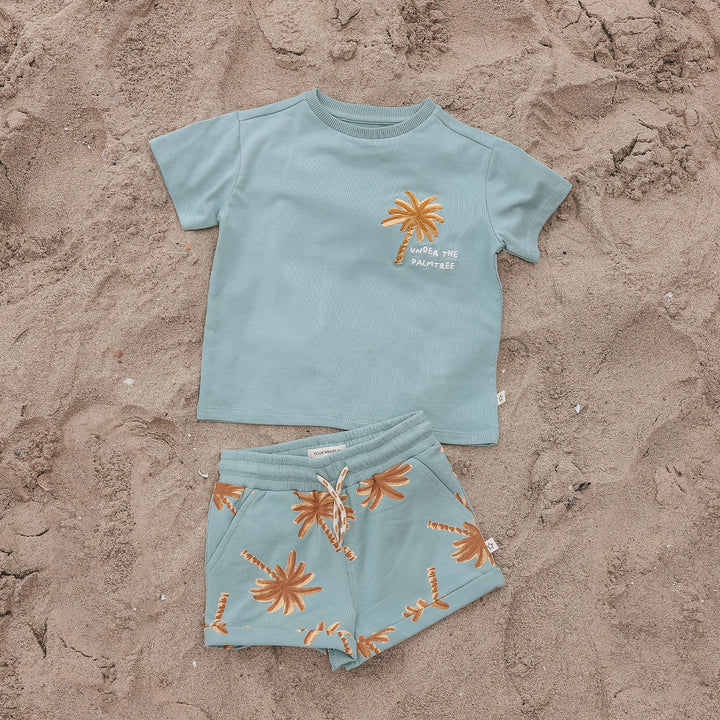 Your Wishes Palmtrees Oversized Tee - Jongens Shirt - Blauw 2
