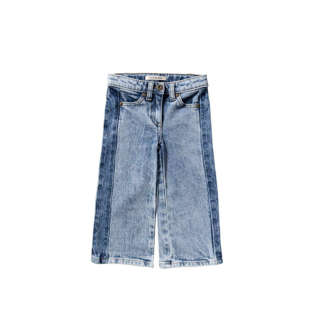 Your Wishes Panel Wide Leg Jeans - Meisjes Jeans - Blauw 1