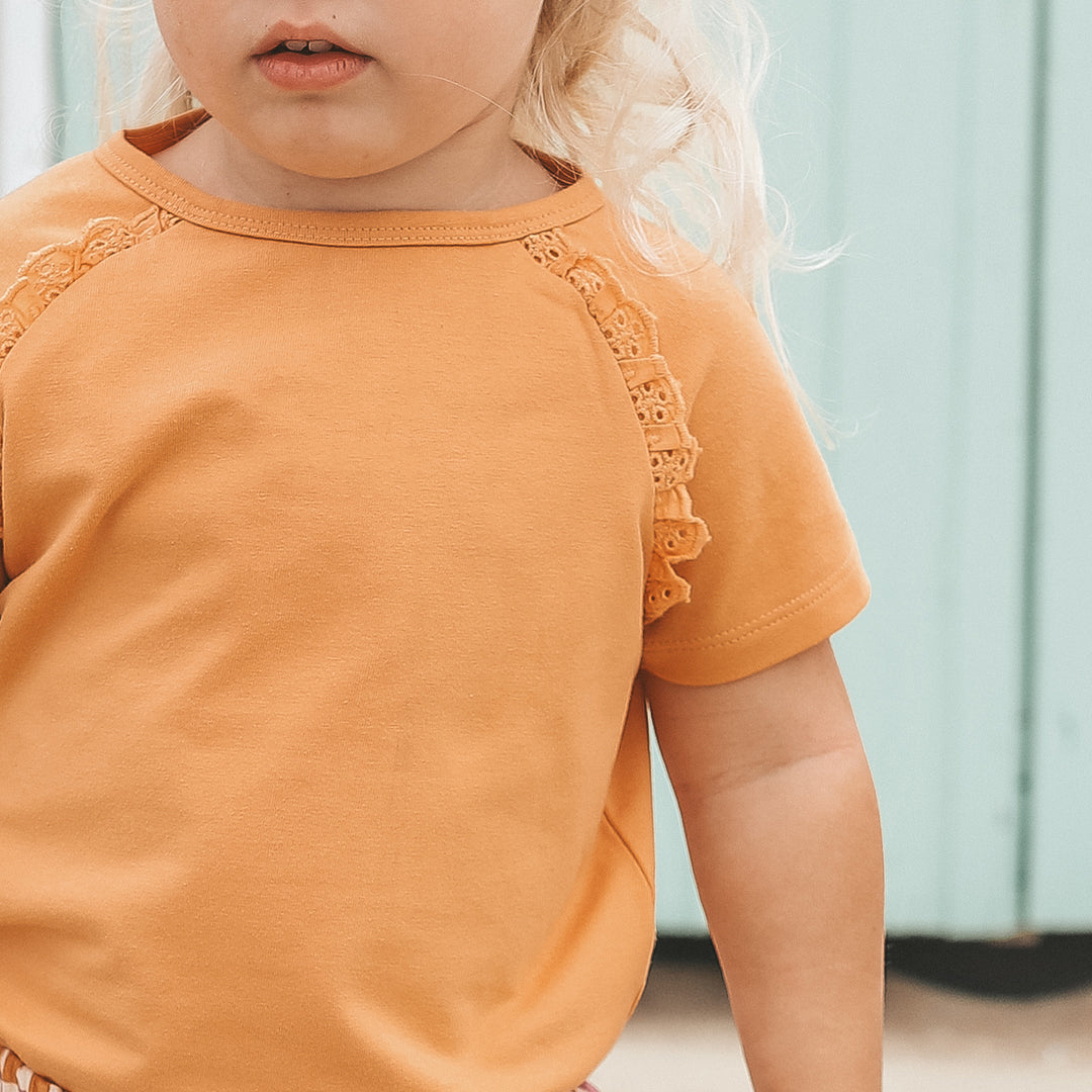 Your Wishes Single Jersey Raglan Shirt - Meisjes Top Oranje 3