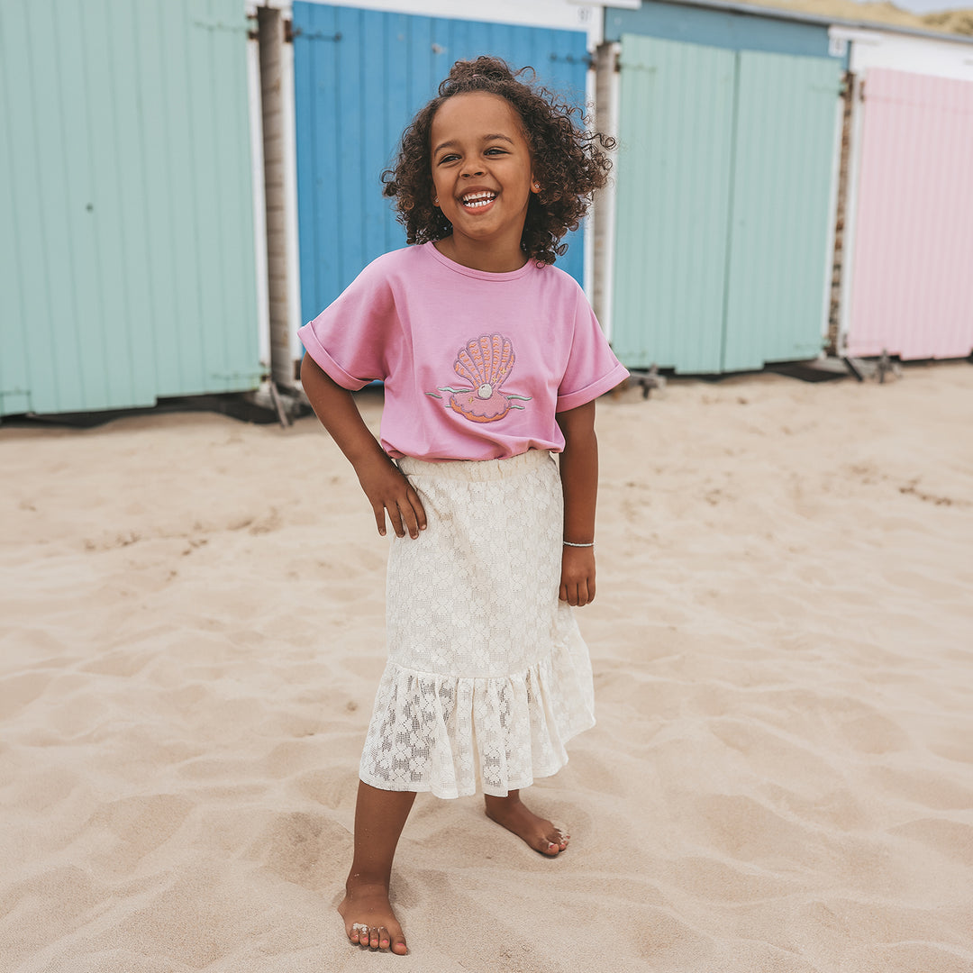 Your Wishes Single Jersey Wide Tee - Meisjes Top - Paars 4