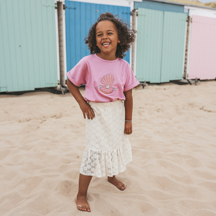 Your Wishes Single Jersey Wide Tee - Meisjes Top - Paars 4