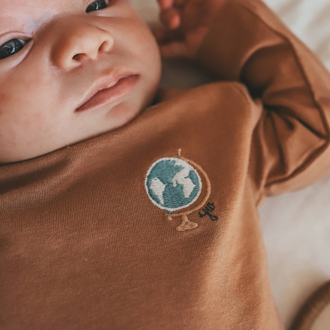 Your Wishes Solid Fitted Longsleeve Indian Tan Baby Shirt 3