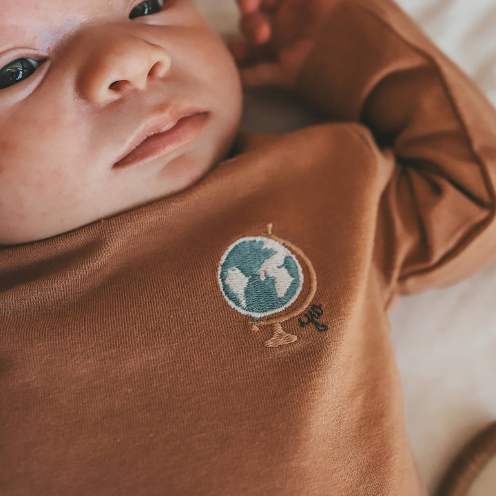 Your Wishes Solid Fitted Longsleeve Indian Tan Baby Shirt 3
