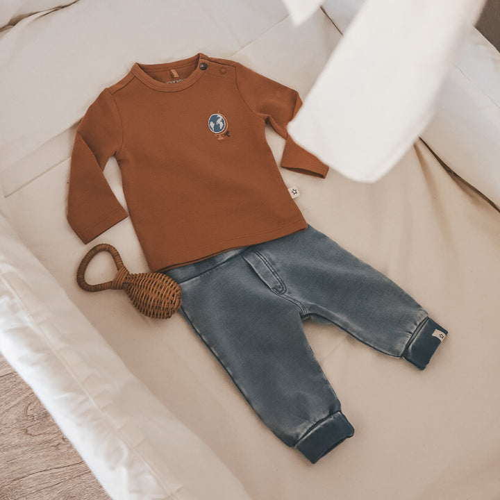 Your Wishes Solid Fitted Longsleeve Indian Tan Baby Shirt 4