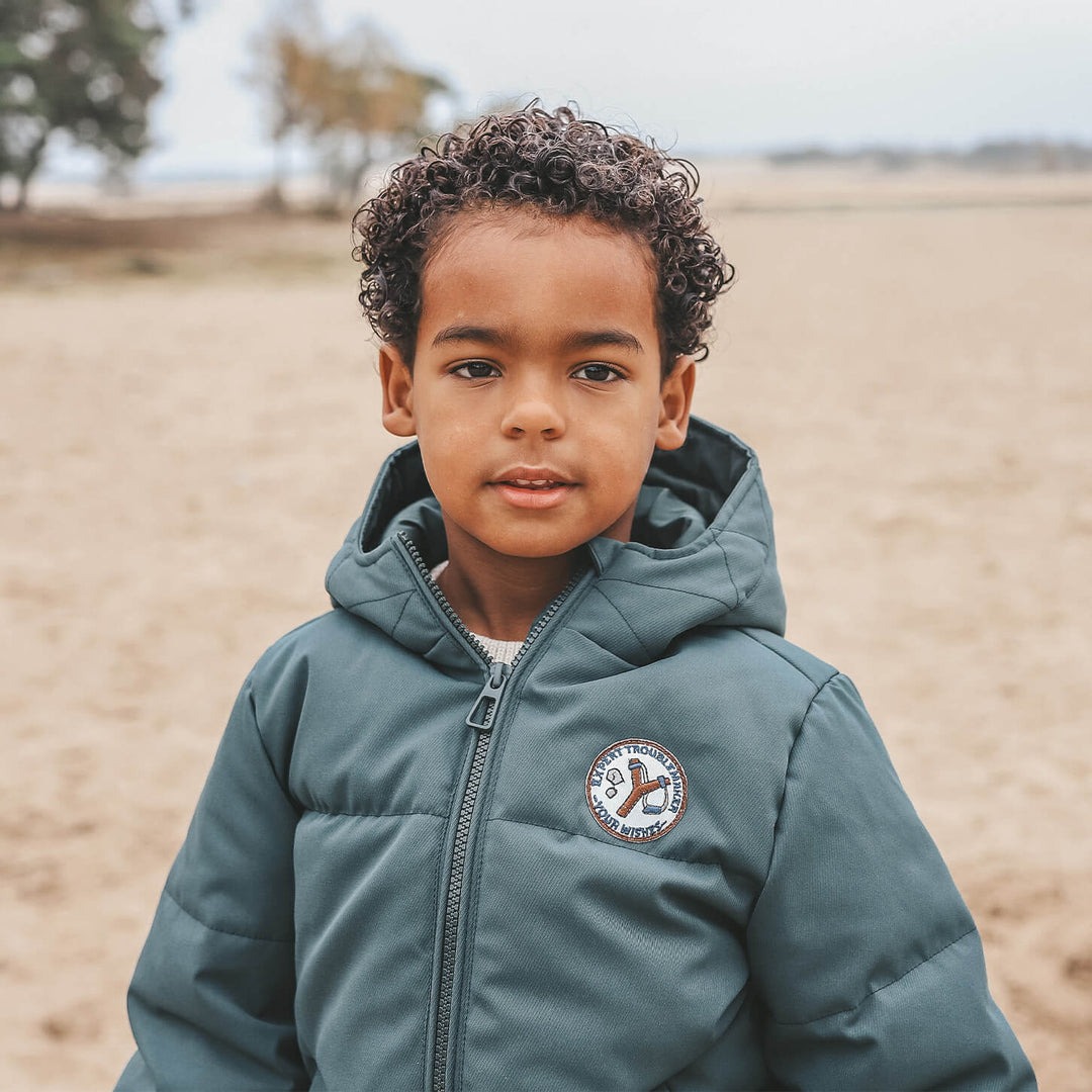 Your Wishes Solid Puffer Coat - Jongens Winterjas - Blauw 3